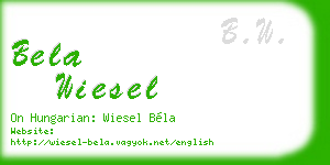bela wiesel business card